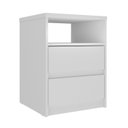 Ver imagem 2 de Mesa de Cabeceira 2 Gavetas 1 Nicho 100% MDF Gales Branco