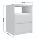 Ver imagem 3 de Mesa de Cabeceira 2 Gavetas 1 Nicho 100% MDF Gales