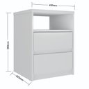 Ver imagem 3 de Mesa de Cabeceira 2 Gavetas 1 Nicho 100% MDF Gales Branco