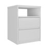 Mesa de Cabeceira 2 Gavetas 1 Nicho 100% MDF Gales  - 2