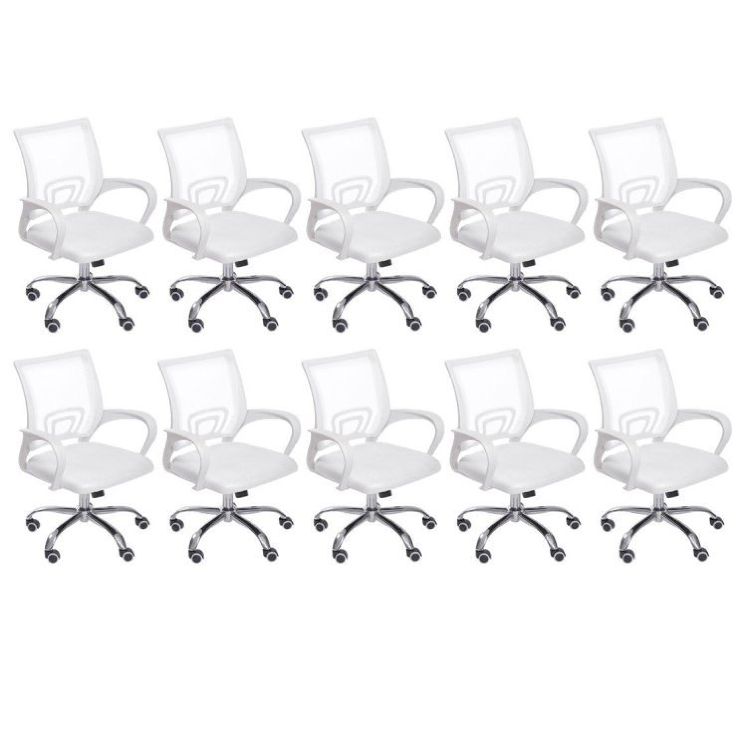 Kit 10 Cadeiras para Escritório Diretor Tela Mesh Tok 3310 Or Design - 1