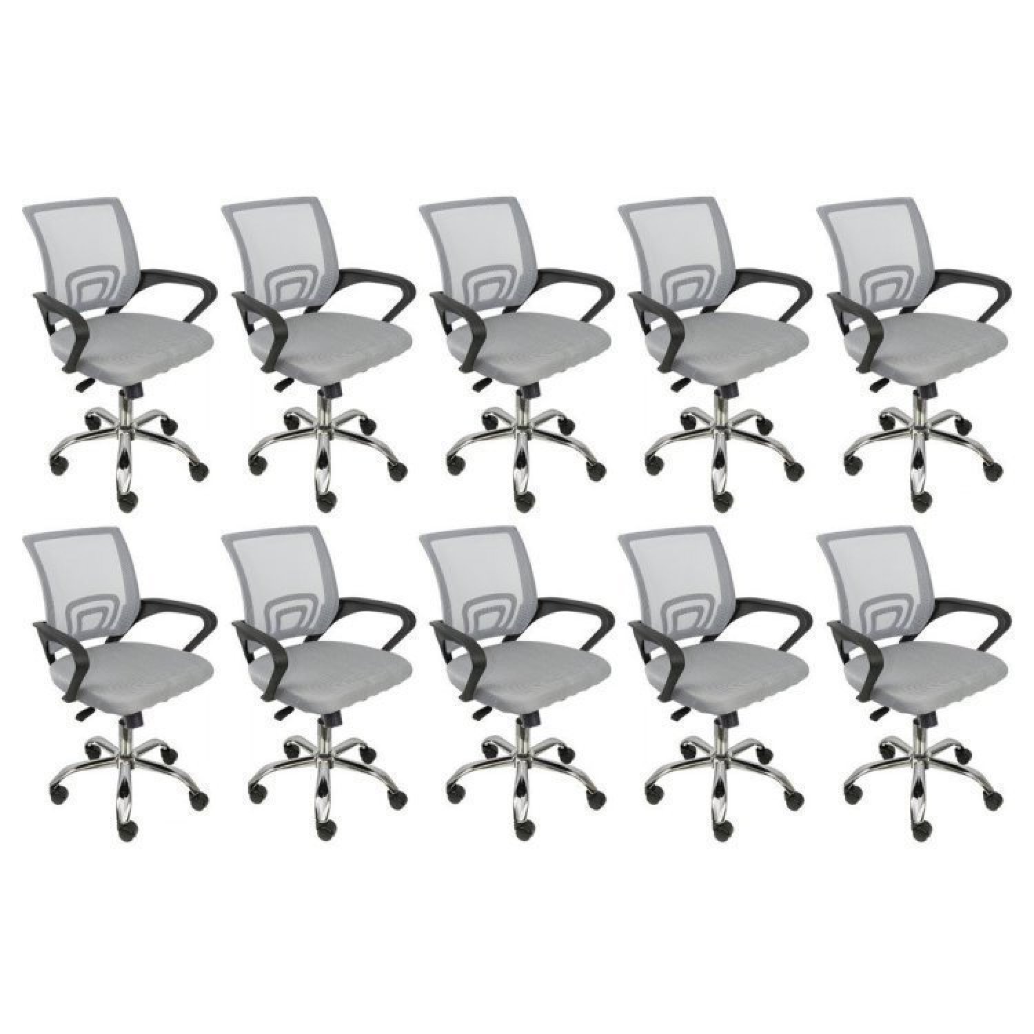 Kit 10 Cadeiras Para Escritorio Diretor Tela Mesh Tok 3310  - 1