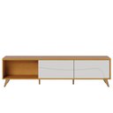 Ver imagem 7 de Rack para Sala de Estar TV 75 pol com LED Pés Retrô 216cm Salerno C04 Naturale Off White Matte -