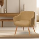 Ver imagem 1 de Poltrona Decorativa Jade Pés Palito Castanho Bouclé Camel - Nexta Casa