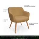 Ver imagem 4 de Poltrona Decorativa Jade Pés Palito Castanho Bouclé Camel - Nexta Casa