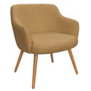 Ver imagem 2 de Poltrona Decorativa Jade Pés Palito Castanho Bouclé Camel - Nexta Casa