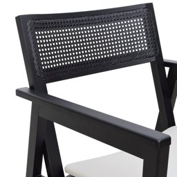 Poltrona Gusty Com Encosto Telinha Assento Anatômico - Preto Estofado Corano Bruma - 6