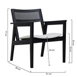 Poltrona Gusty Com Encosto Telinha Assento Anatômico - Preto Estofado Corano Bruma - 2