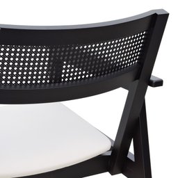 Poltrona Gusty Com Encosto Telinha Assento Anatômico - Preto Estofado Corano Bruma - 8