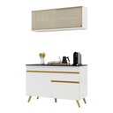 Ver imagem 1 de Armário de Cozinha Compacta 120cm Veneza Multimóveis V3688 Branco/Dourado