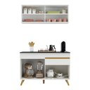 Ver imagem 6 de Armário de Cozinha Compacta 120cm Veneza Multimóveis V3688 Branco/Dourado