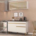 Ver imagem 3 de Armário de Cozinha Compacta 120cm Veneza Multimóveis V3688 Branco/Dourado