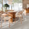 Mesa de Jantar Estilo Orgânico Laminado Cinamomo Ideal para 6 Lugares Confortável - 1