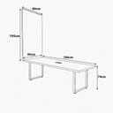 Ver imagem 2 de Mesa Reunião Industrial 180cm 100% MDF com Caixa de Tomadas e Painel TV F5 Office Cor:Cinza Sagrado