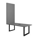 Ver imagem 3 de Mesa Reunião Industrial 180cm 100% MDF com Caixa de Tomadas e Painel TV F5 Office Cor:Cinza Sagrado