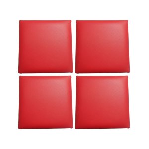 Assento Estofado P/ Banquetas e Cadeiras em Corino Premium 4 Unidades:vermelho