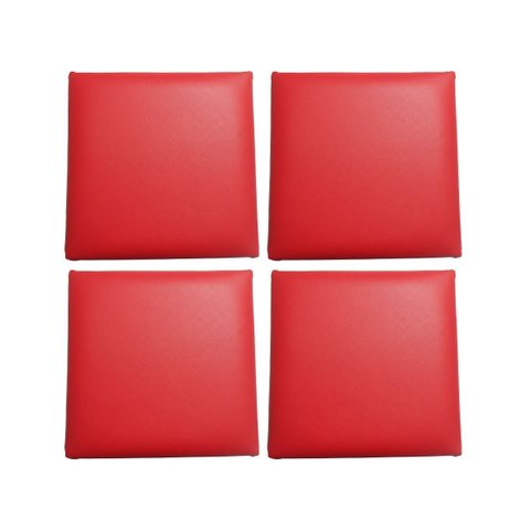 Assento Estofado P/ Banquetas e Cadeiras em Corino Premium 4 Unidades:vermelho