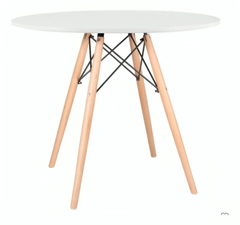 Conjunto Mesa Jantar Eiffel Branca 90cm + 4 Cadeiras Charles Eames Nude - 2