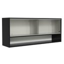 Ver imagem 1 de Armário de Cozinha Aéreo 120cm 2 Portas Correr Vidro Pontilhado 1 Nicho Preto Reims Madesa