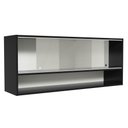 Ver imagem 4 de Armário de Cozinha Aéreo 120cm 2 Portas Correr Vidro Pontilhado 1 Nicho Preto Reims Madesa
