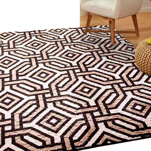 Tapete Flannel Sala Quarto Luxo Macio 2,00x1,40 Marrom