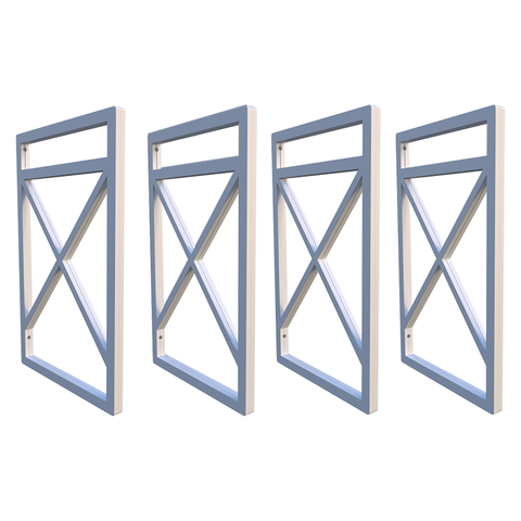 Quatro Suportes Estilo Industrial P/prateleiras 20cm Profun.:Branco