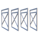 Ver imagem 1 de Quatro Suportes Estilo Industrial P/prateleiras 20cm Profun.:Branco