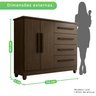 Cômoda Mdp 4 Gavetas 2 Portas 1 Prateleiras Naturale - 7