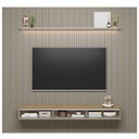 Ver imagem 7 de Painel Ripado Modular 297cm Ozero Prateleira MDP/MDF Nicho Arredondado Gris/Tauari Fosco G77 - Gran 