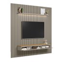 Ver mais imagens de Painel Ripado Modular 297cm Ozero Prateleira MDP/MDF Nicho Arredondado Gris/Tauari Fosco G77 - Gran 