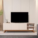 Ver imagem 1 de Rack Bancada Açai 180 Cm Tv até 75 com Pés Madeira Maciça Off White
