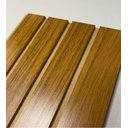 Ver imagem 4 de Kit 5 Placas Madeira Painel Ripado Freijó em Mdf Autocolante 15x53 Cm