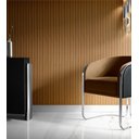 Ver imagem 6 de Kit 5 Placas Madeira Painel Ripado Freijó em Mdf Autocolante 15x53 Cm