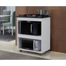 Balcão para Cooktop Turim Kaiki Móveis Armario Espaço Forno Microondas Recorte 4 Bocas - 2