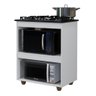 Balcão para Cooktop Turim Kaiki Móveis Armario Espaço Forno Microondas Recorte 4 Bocas - 1