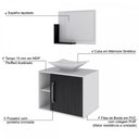 Ver imagem 4 de Armário de Banheiro com Cuba e Espelho 1 Porta 2 Prateleiras Branco Chess/Preto ônix 13689 - Compace