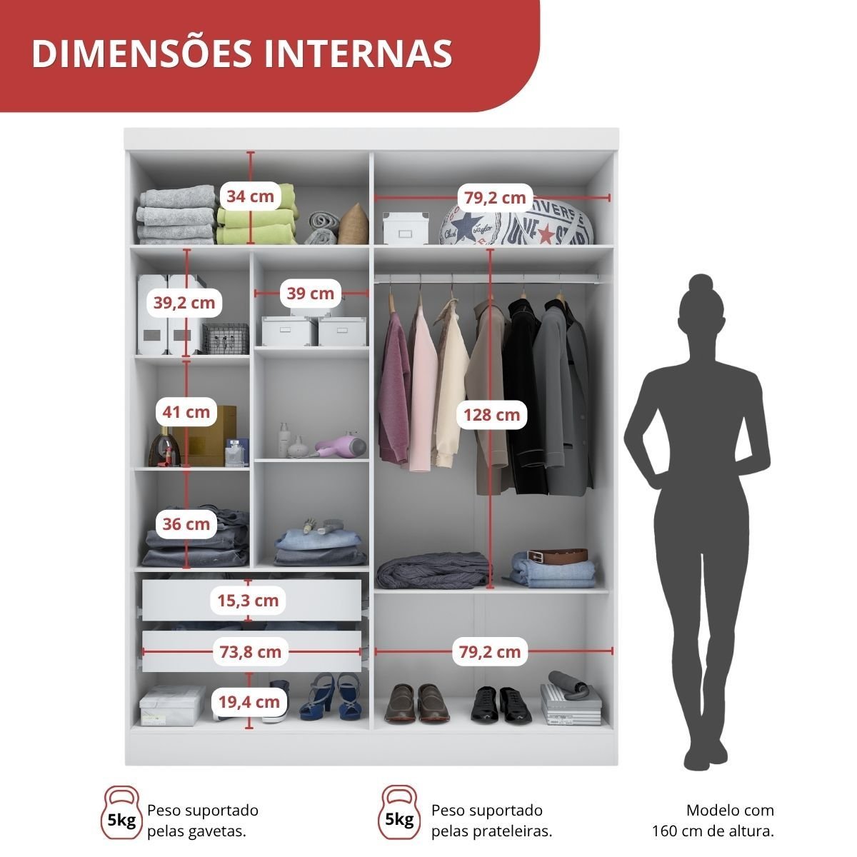 Guarda Roupa Casal 4 Portas 2 Gavetas Supreme | MadeiraMadeira