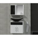 Ver imagem 1 de Conjunto Gabinete para Banheiro com Cuba e Espelheira Bali Branco/Preto