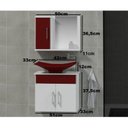 Ver imagem 3 de Conjunto Gabinete para Banheiro com Cuba e Espelheira Bali Branco/Vinho