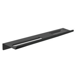 Prateleira Suporte para Banheiro Preto Fosco Grega Aço Inox 70cm