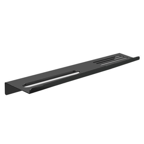 Prateleira Suporte para Banheiro Preto Fosco Grega Aço Inox 70cm