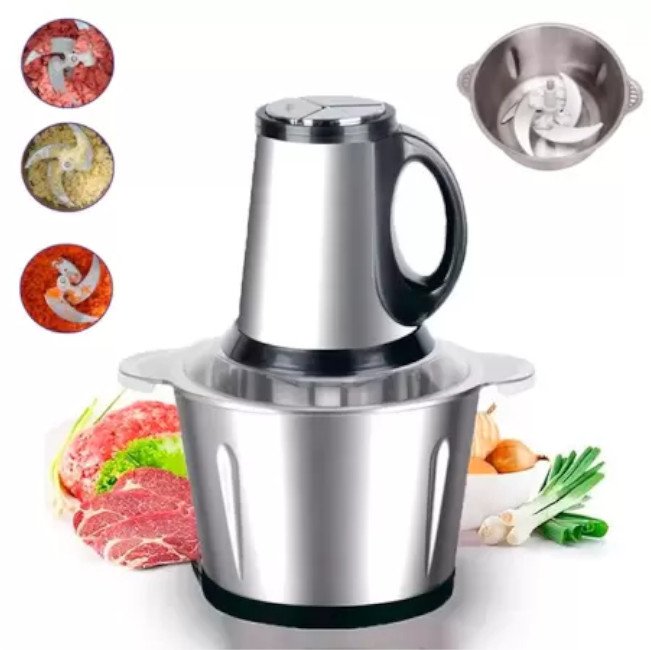 Processador Elétrico Inox com 4 Lâminas Carne Legume 3l 110v - 3