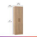 Ver imagem 4 de Armário com 2 Portas Multiuso 52x170cm MDP Carvalho 3000 Prime