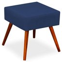 Ver imagem 1 de Puff Banqueta Decorativa com Pés Palito Lívia W01 Suede Azul Marinho - Lyam Decor