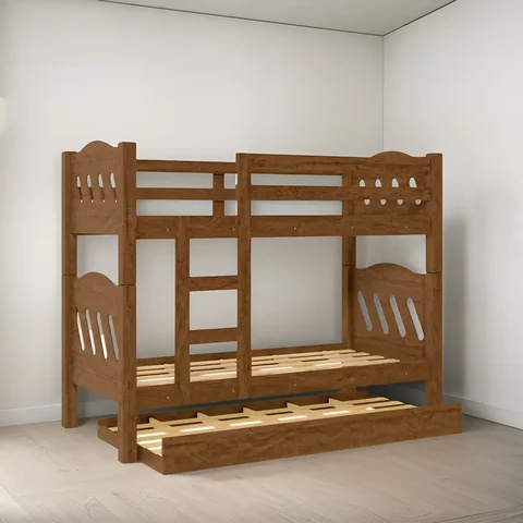 Beliche Treliche Reforçada C/ Cama Auxiliar Pérola Fênix Castanho