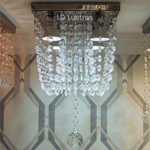 Lustre De Cristal/acrílico Para Sala Com 30cm De Altura:110V/220V/espelhado/25cm