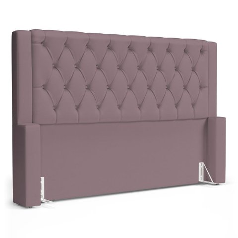 Cabeceira Atena para Cama Box Queen Size 160cm Capitonê com Frame Veludo Rosê - Abmaza