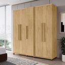 Ver imagem 1 de Guarda-Roupa Casal 5 Portas 3 Gavetas Internas 2 Maleiros e Sapateira Munique Marrom/Cinamomo