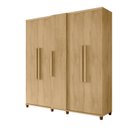 Ver imagem 2 de Guarda-Roupa Casal 5 Portas 3 Gavetas Internas 2 Maleiros e Sapateira Munique Marrom/Cinamomo