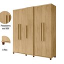 Ver imagem 5 de Guarda-Roupa Casal 5 Portas 3 Gavetas Internas 2 Maleiros e Sapateira Munique Marrom/Cinamomo